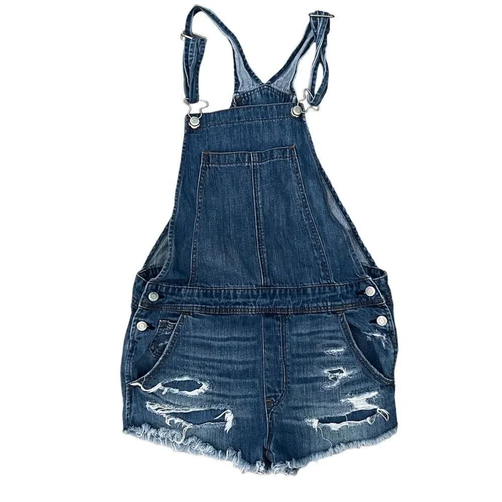 American Eagle Overall Tomboy Shorts Distressed Small